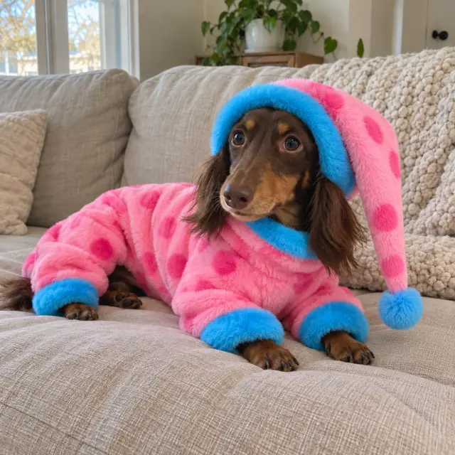 Doxie Polka Dot Pajamas