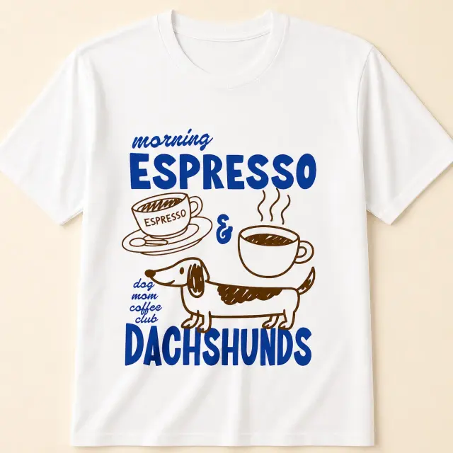 Dachshund Espresso Graphic T-Shirt