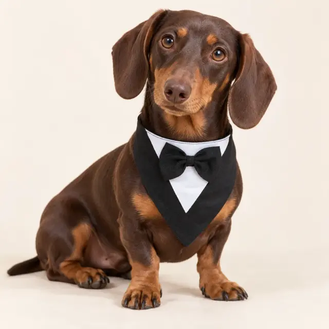 Tuxedo Bow Tie Dog Bandana